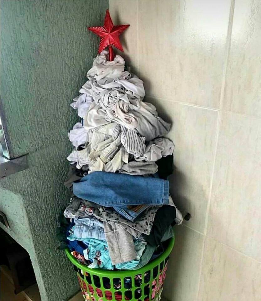 Wäsche Berg Weihnachtsbaum
