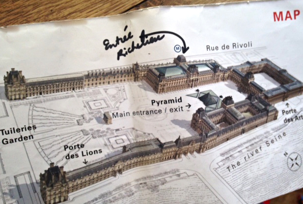 Karte Louvre kluge ingang 