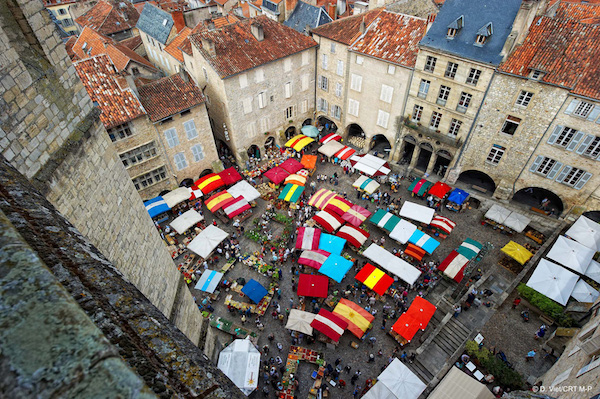 Villefranche-de-Rouergue (Aveyron) : der Markt am Donnerstag