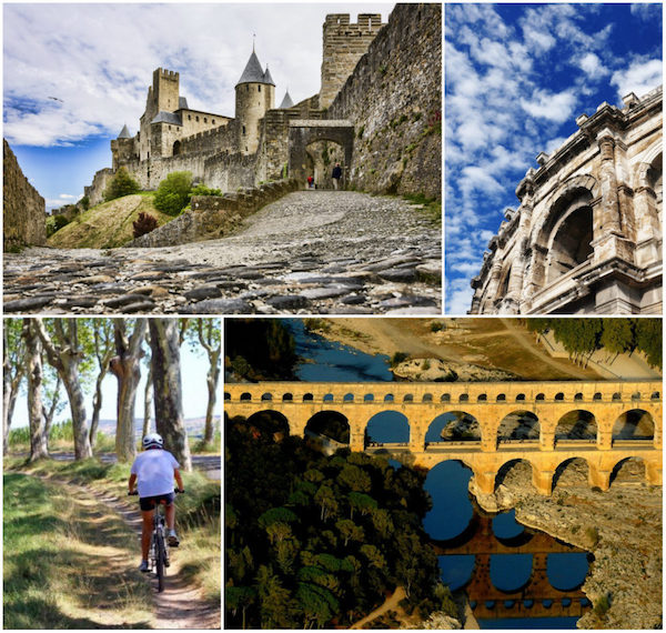Carcassonne, Nîmes (wartet noch auf seinen Platz auf der UNESCO-Liste), Canal du Midi, Pont du Gard