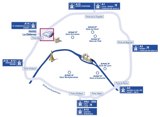 Plan autoroute Pariser Autobahnring