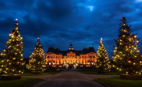 Vaux le Vicomte kerstkasteel bij Parijs