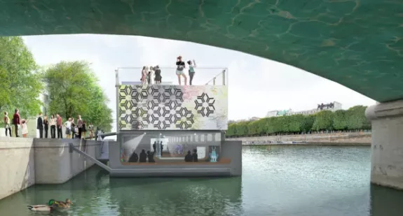 Fluctuart Centre d'Art Urbain flottant Seine Paris Street Art