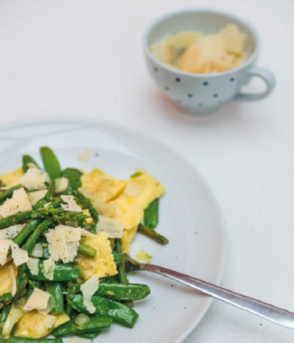 Ravioli mit grünem Gemüse