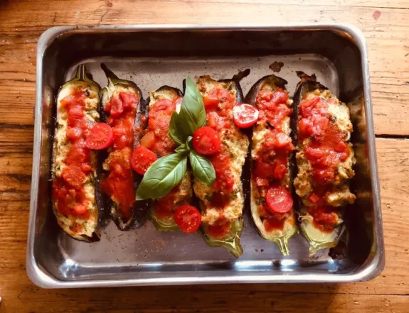 gevulde aubergines uit de oven