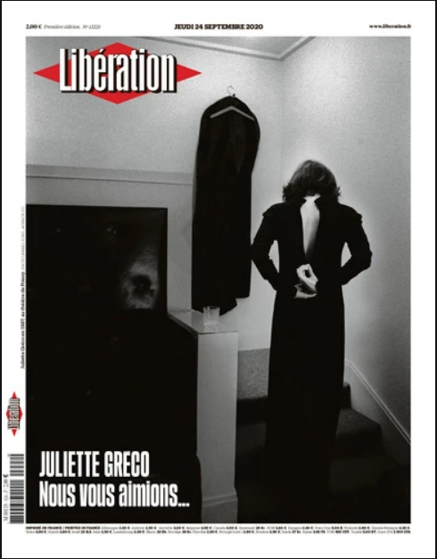 Titelseite der Zeitung Libération 24. September Juliette Greco
