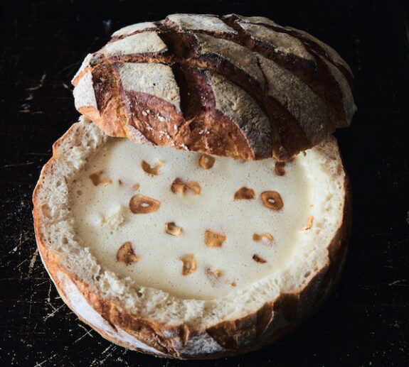 Franse knoflooksoep-knoblauch-suppe