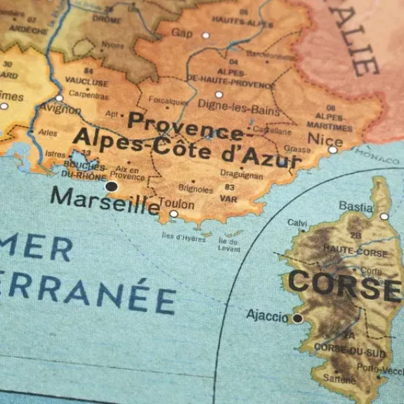 kaart Frankrijk departementen Frankreich