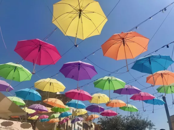 paraplu in de lucht